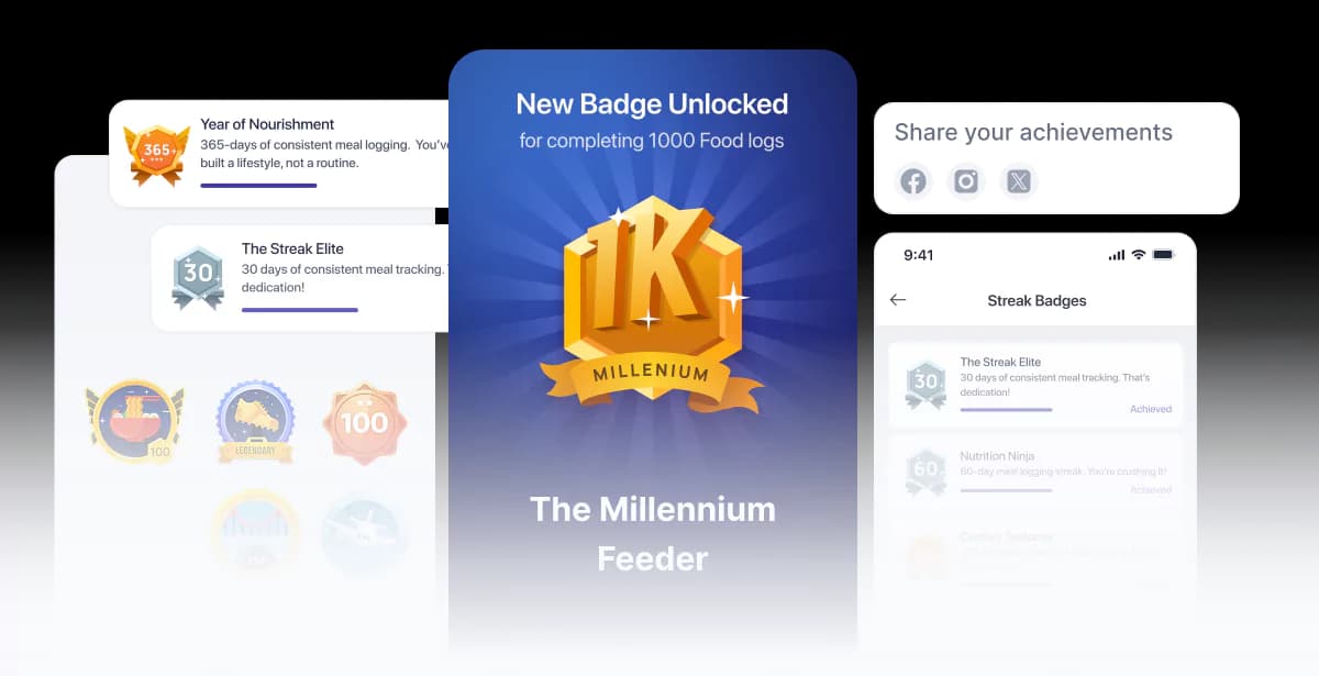 Achievements and badges feature in MyFitnessCoach app showing fitness milestones and rewards for progress