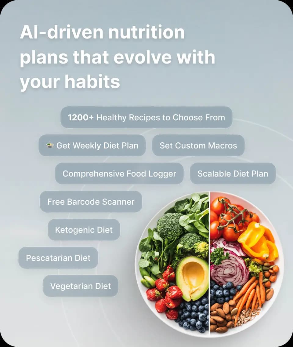 AI diet plan app with food logging and healthy recipes